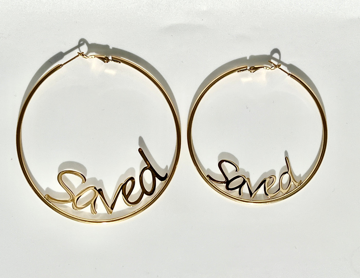 "Saved" Oversized Hoop Earrings